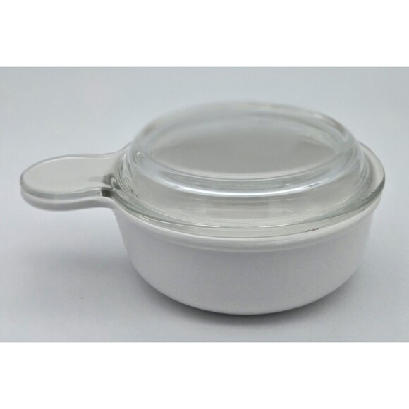 Corning Grab It Bowl P-150-B White with Pyrex Clear Glass Lid Ovenware Dish Lid - Picture 5 of 9